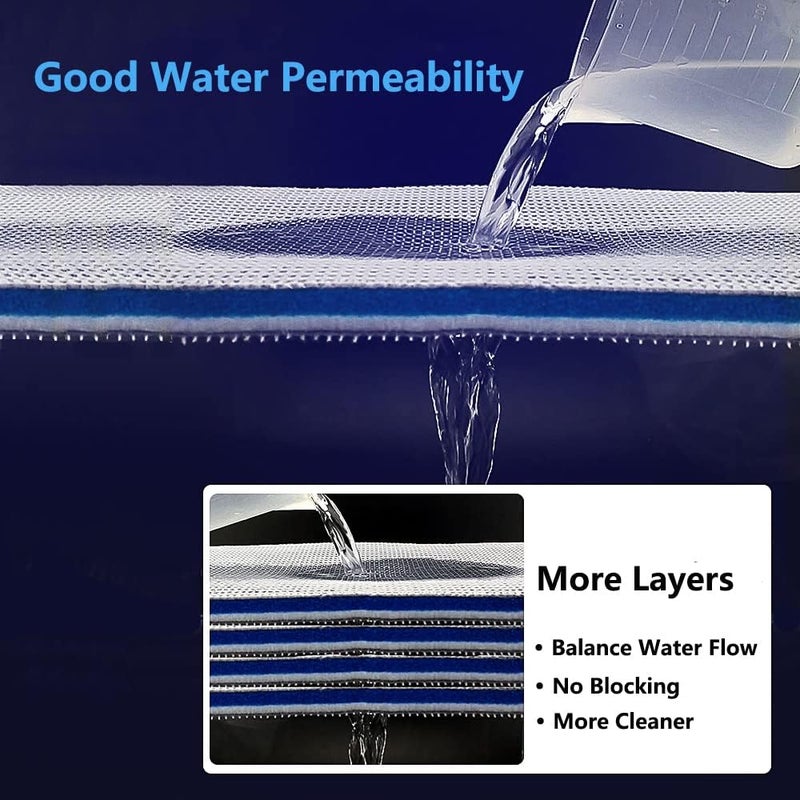 sunjojo Aquarium Filter Media, Newly Premium 8-Layer Filter Pads for Aquarium, Fish Tank Sponge Pad Foam Filter Accessories for Pond (15.7"x11.8"”x0.6“，1pack) - Image 5